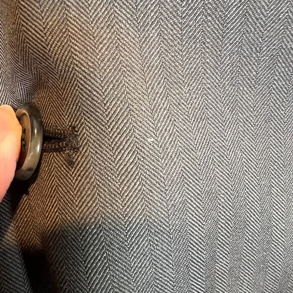 Jos. A. Bank 100% Wool Blazer Men's 44R Chocolate Brown Pinstripe Herringbone - Picture 6 of 8